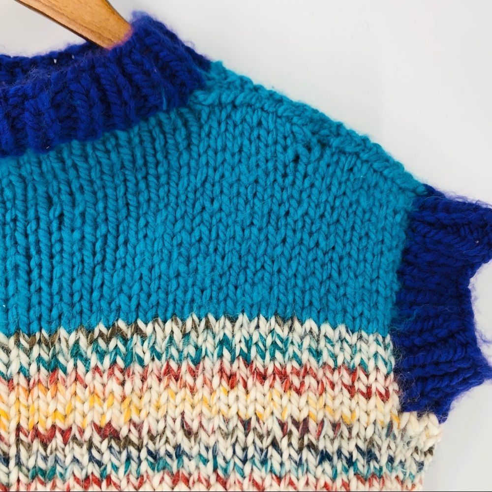 VINTAGE | Colorful Handmade Knit Sweater | X-Large - Picture 3 of 4
